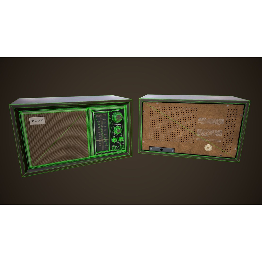 Old Vintage Radio 3D Model – Low Poly PBR Game Asset, FBX, OBJ - View 4