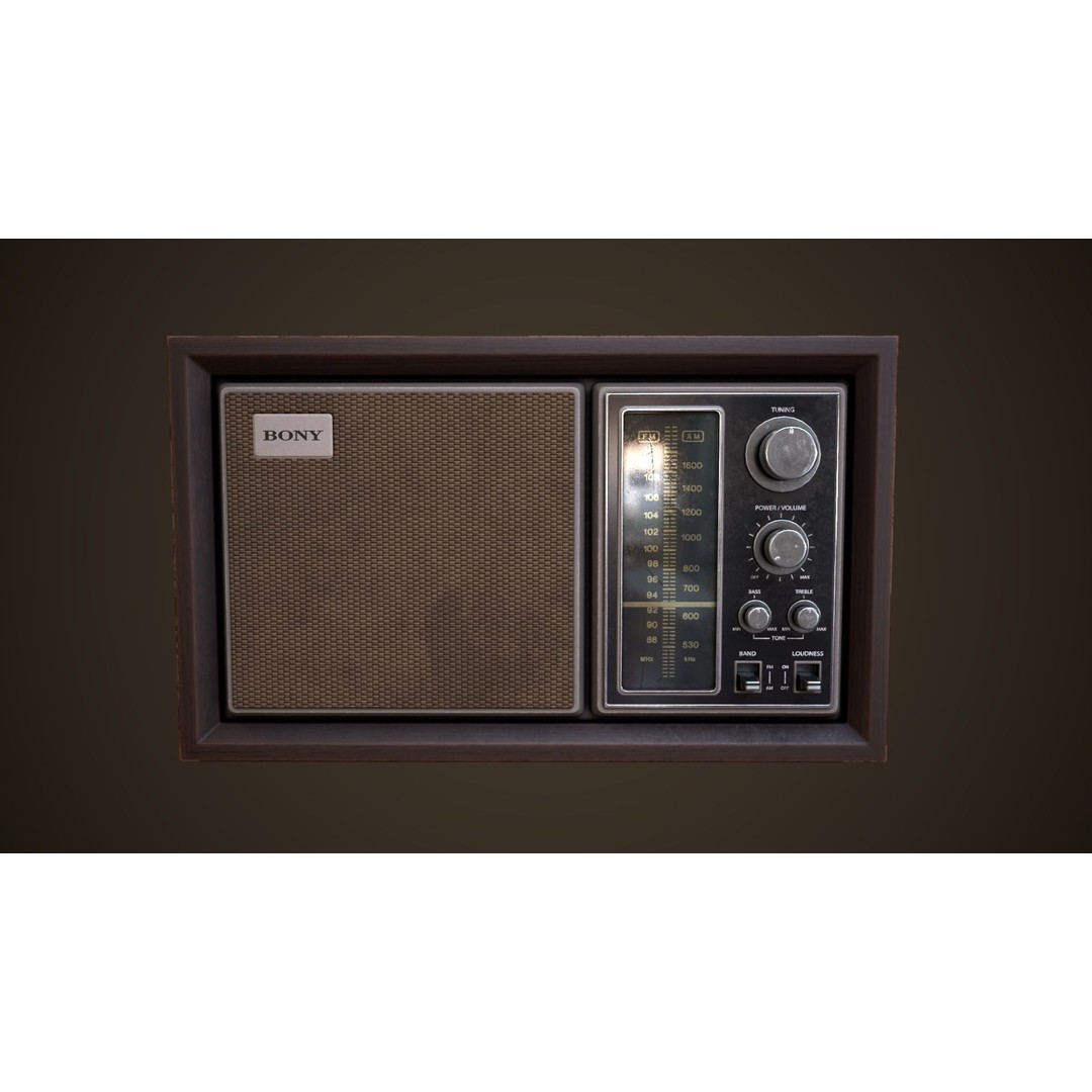 Old Vintage Radio 3D Model – Low Poly PBR Game Asset, FBX, OBJ - View 5