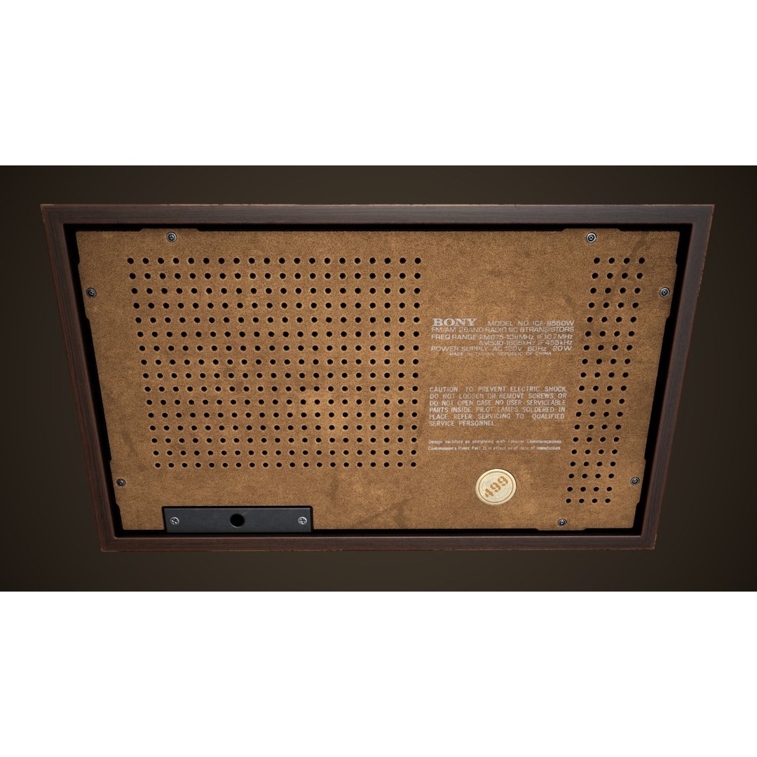 Old Vintage Radio 3D Model – Low Poly PBR Game Asset, FBX, OBJ - View 6