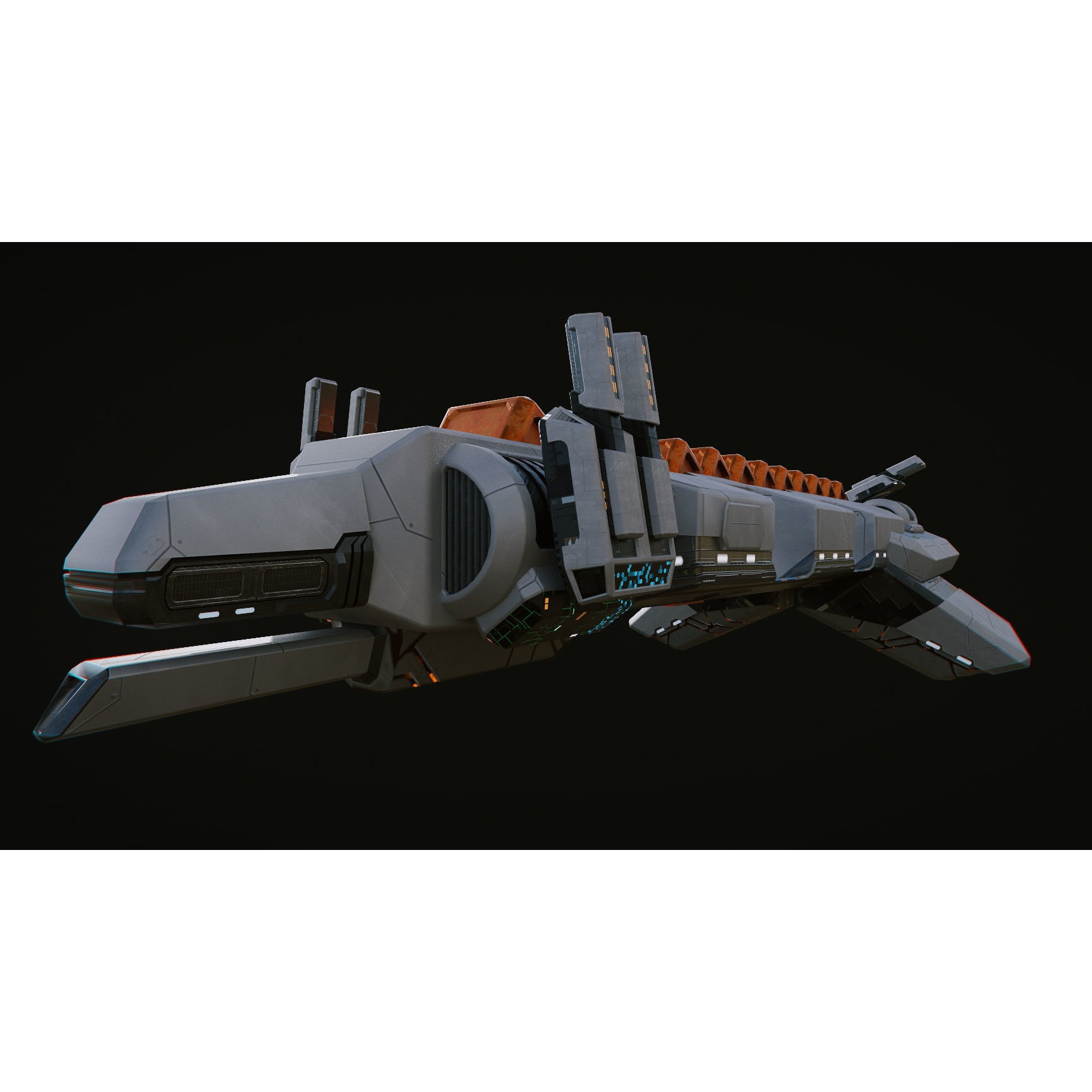 Spaceship Fighter - Low-Poly Game-Ready 3D Model - View 10