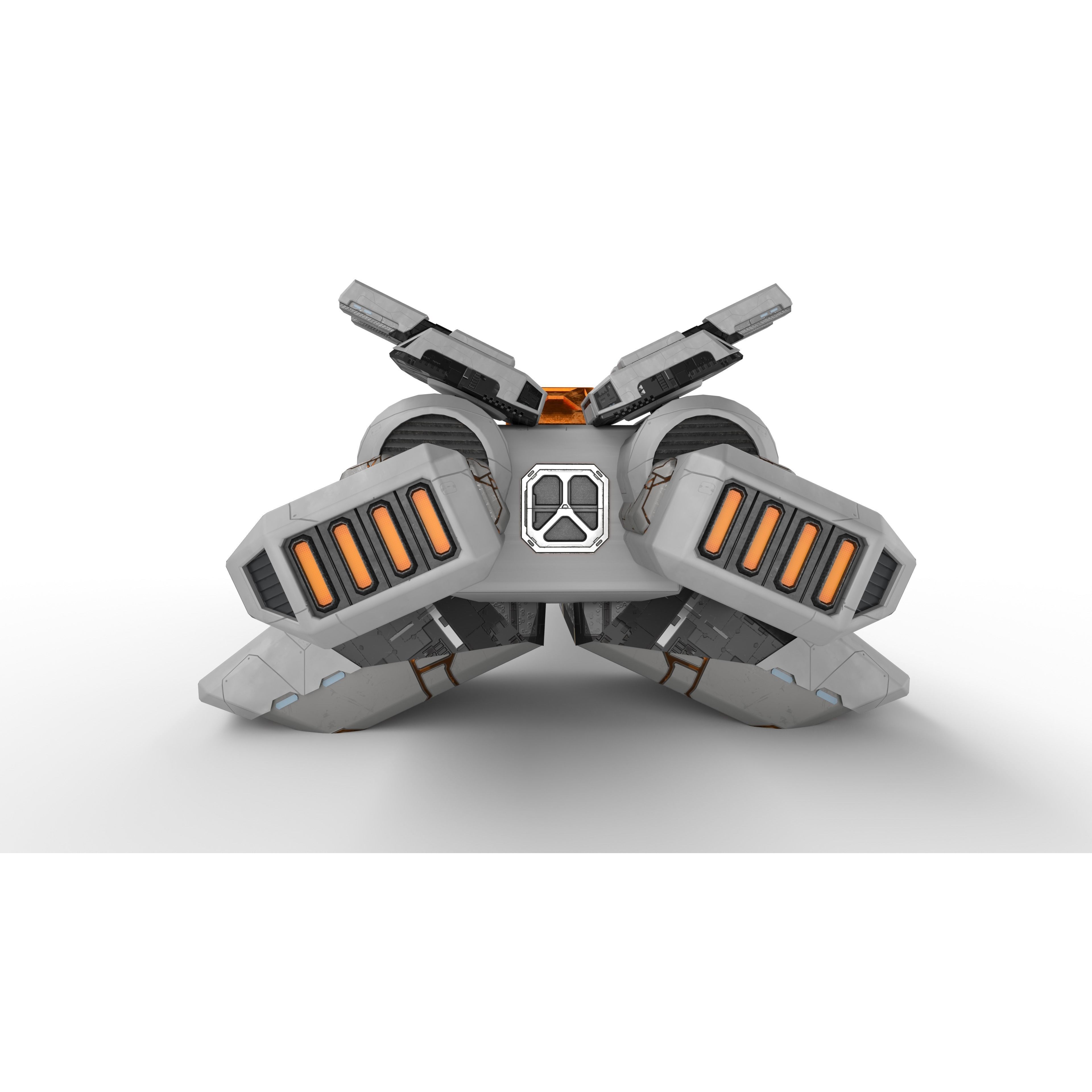 Spaceship Fighter - Low-Poly Game-Ready 3D Model - View 15
