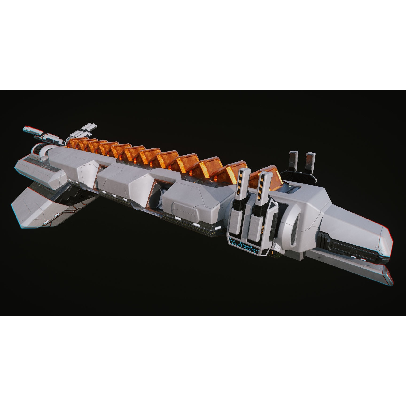 Spaceship Fighter - Low-Poly Game-Ready 3D Model - View 3