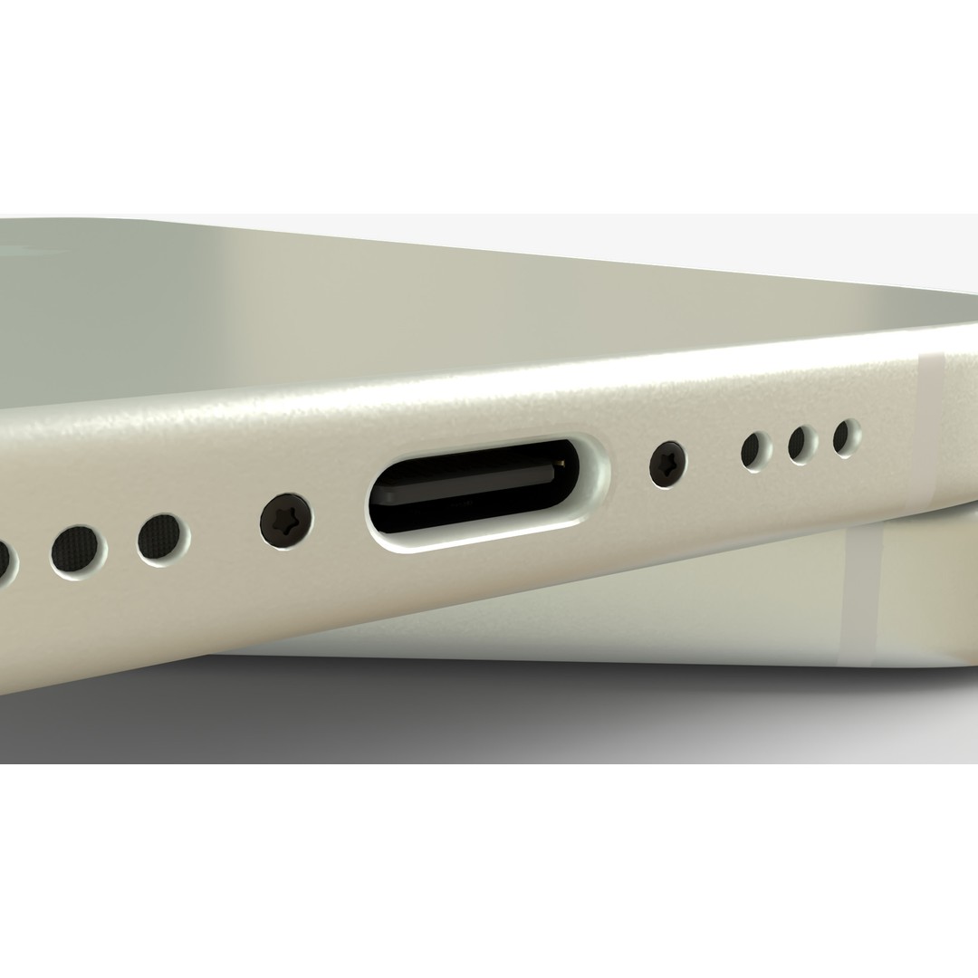 Apple iPhone 16 E White 3D Model – High-Quality PBR Textures, FBX - View 10