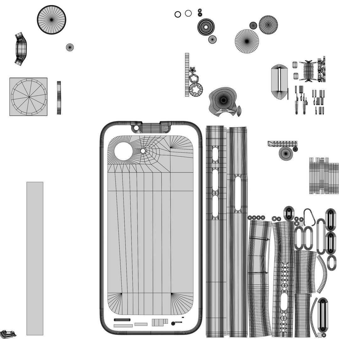 Apple iPhone 16 E White 3D Model – High-Quality PBR Textures, FBX - View 13