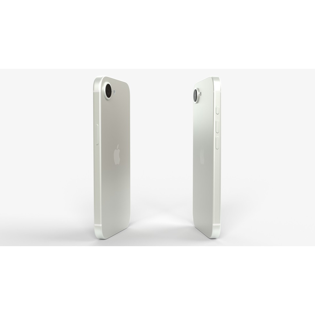 Apple iPhone 16 E White 3D Model – High-Quality PBR Textures, FBX - View 6