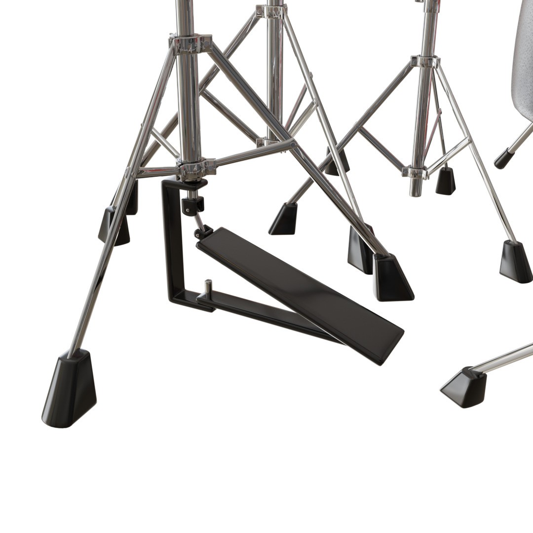 Red Drum Set 3D Model – Low Poly PBR Asset, FBX - View 7