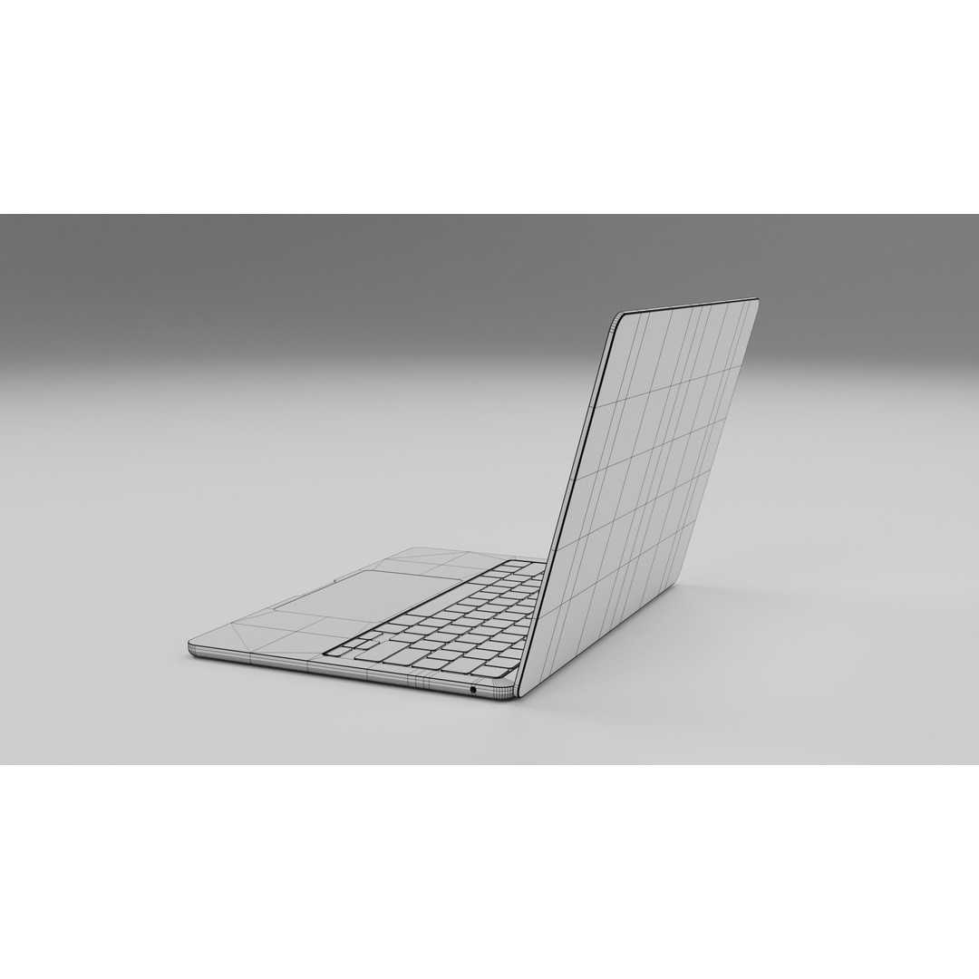 Apple MacBook Air 2024 3D Model – High Poly PBR Model, Blender, FBX