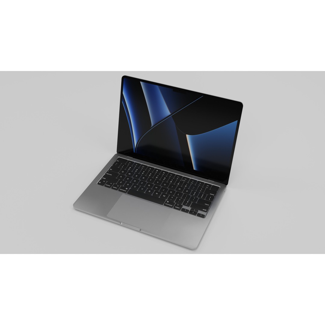 Apple MacBook Air 2024 3D Model – High Poly PBR Model, Blender, FBX - View 3