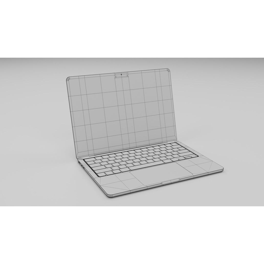 Apple MacBook Air 2024 3D Model – High Poly PBR Model, Blender, FBX - View 9