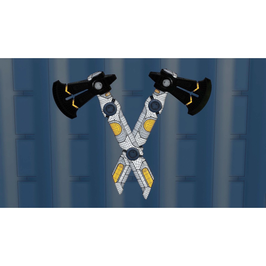 Vibraxe 3D Model – Low Poly Sci-Fi Axe with PBR Textures - View 10