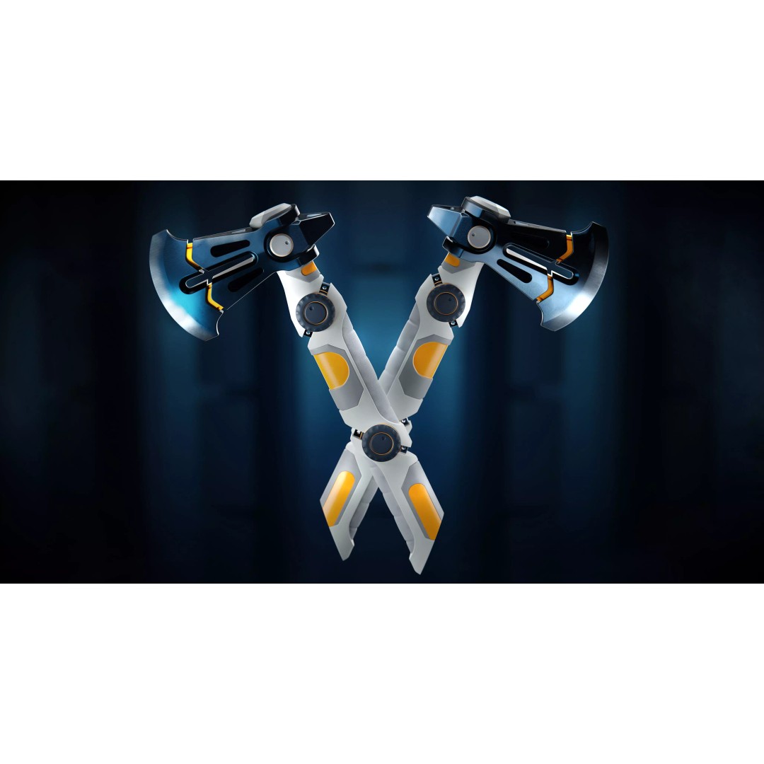 Vibraxe 3D Model – Low Poly Sci-Fi Axe with PBR Textures - View 2