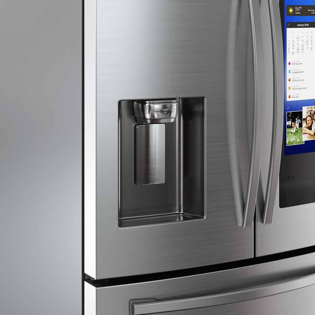 Samsung French Door Refrigerator 3D Model – High Poly PBR Asset, FBX - View 3
