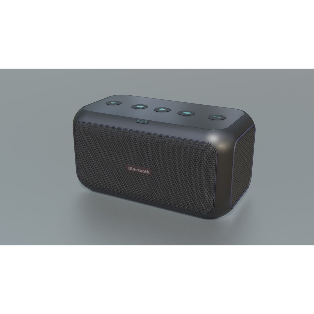Bluetooth Speaker 3D Model – Low Poly Portable Audio Asset, FBX - View 3