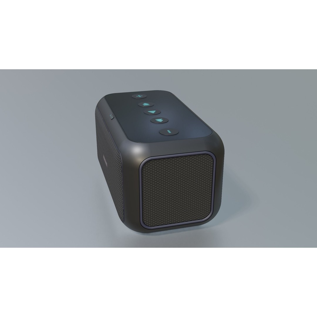 Bluetooth Speaker 3D Model – Low Poly Portable Audio Asset, FBX - View 4