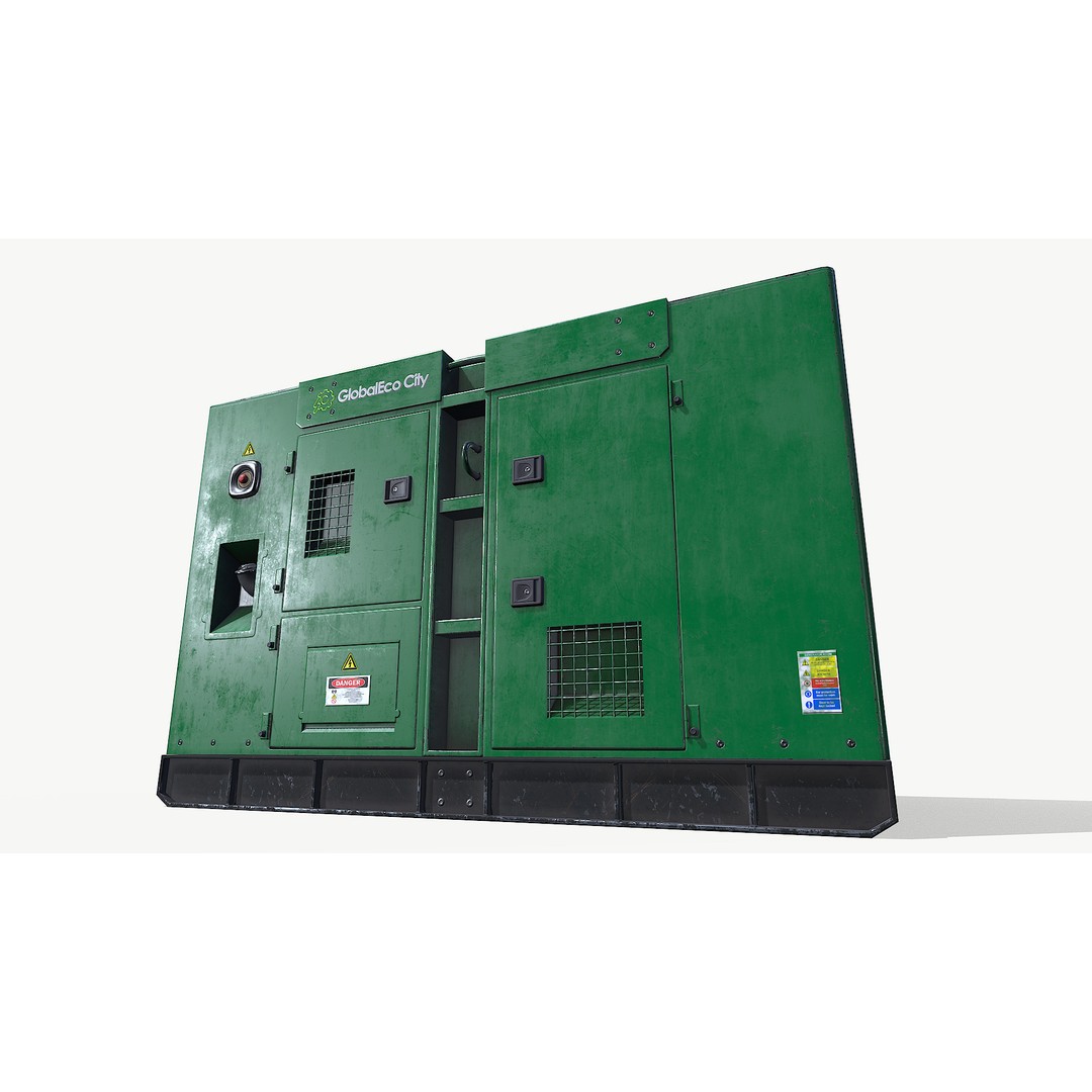 Diesel Generator 3D Model – Low Poly Game Asset, FBX, PBR Textures - View 12