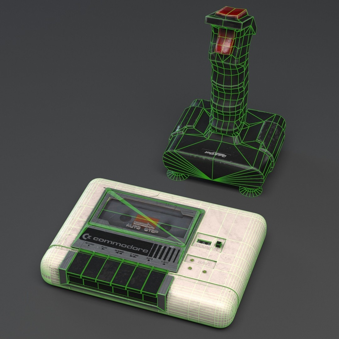 Commodore 64 3D Model – Low Poly Retro Computer Set, Game Ready - View 12