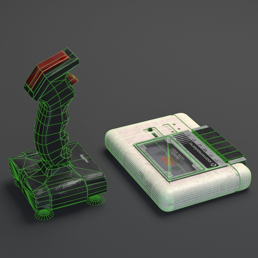 Commodore 64 3D Model – Low Poly Retro Computer Set, Game Ready - View 13