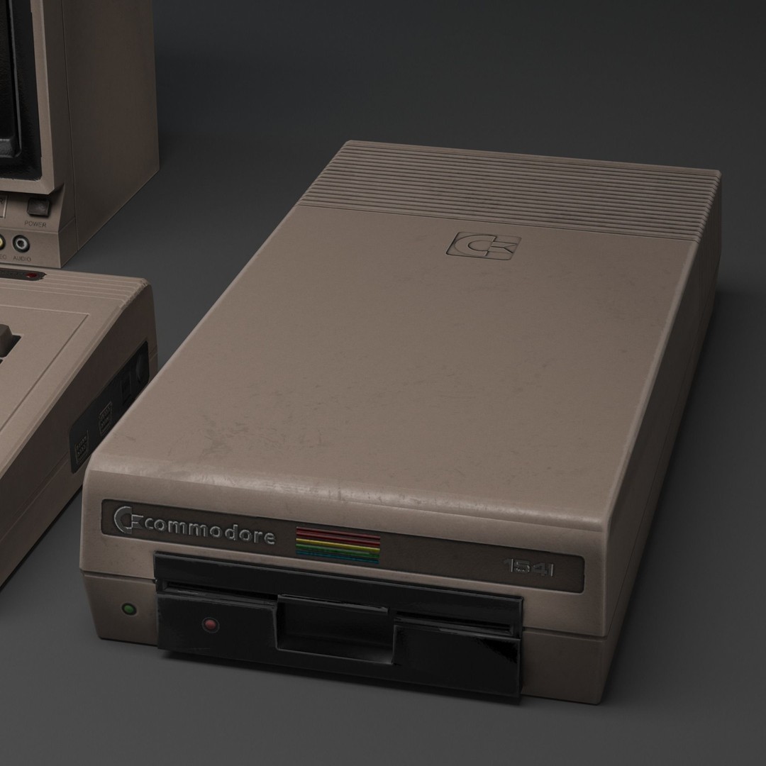Commodore 64 3D Model – Low Poly Retro Computer Set, Game Ready - View 4