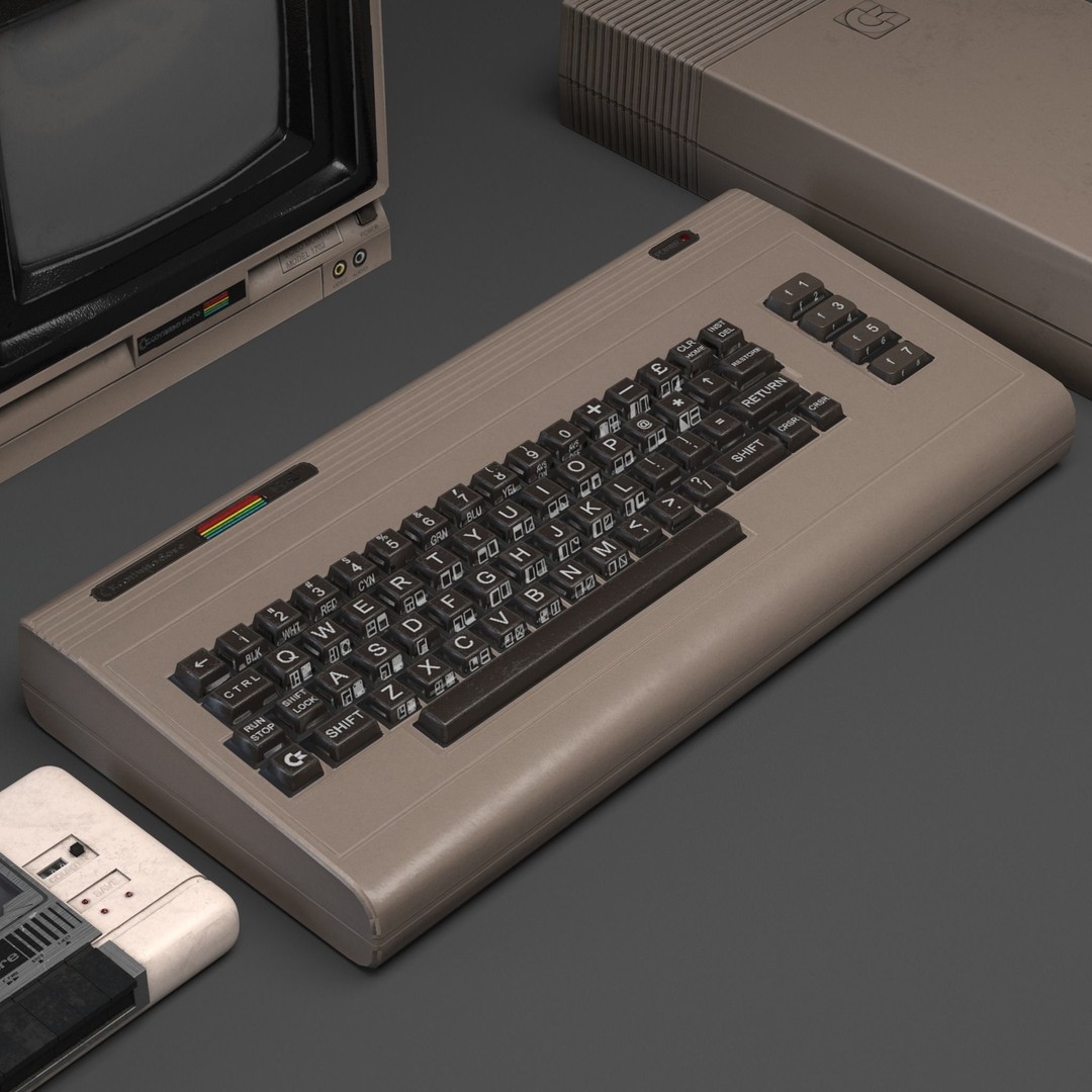 Commodore 64 3D Model – Low Poly Retro Computer Set, Game Ready - View 5