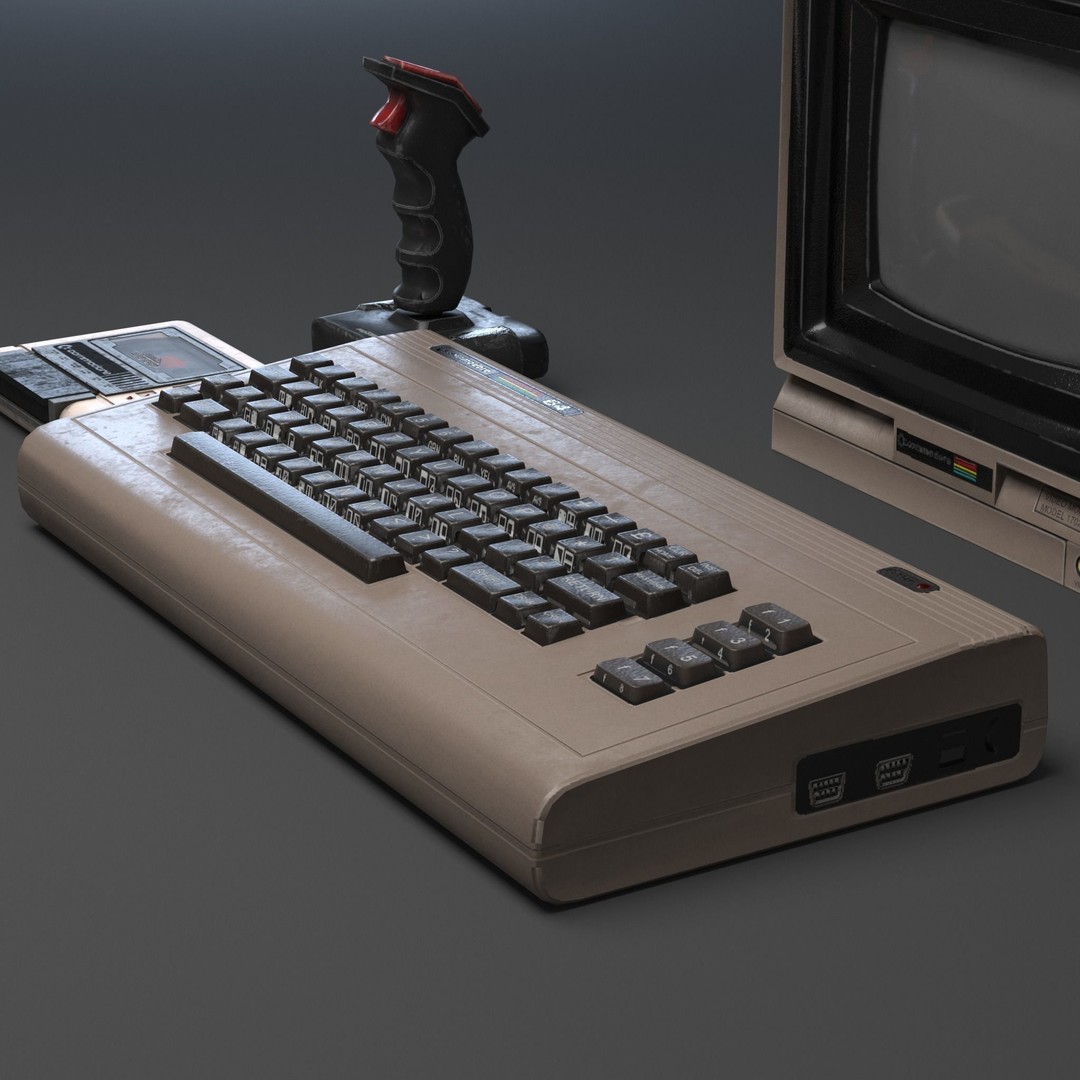 Commodore 64 3D Model – Low Poly Retro Computer Set, Game Ready - View 6