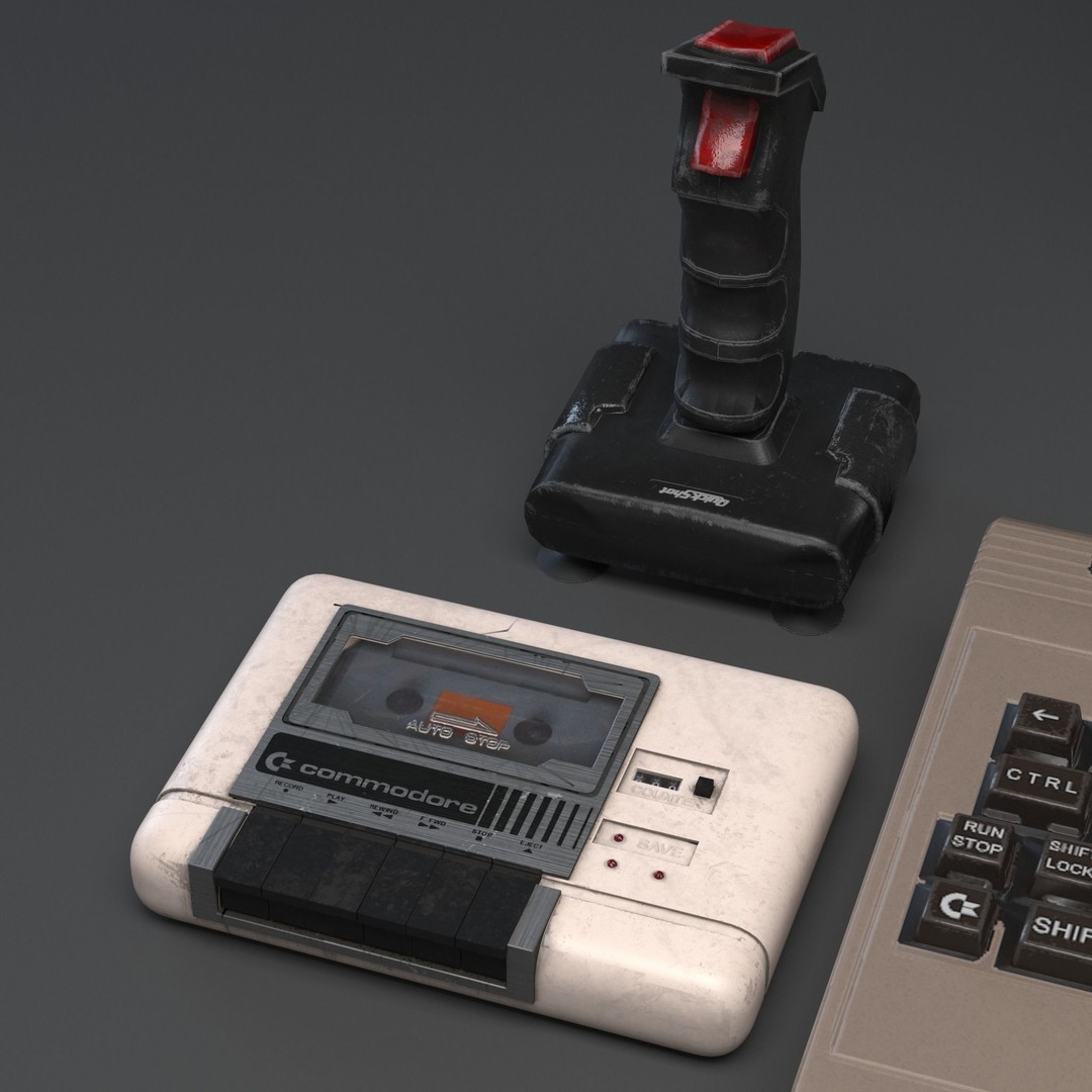 Commodore 64 3D Model – Low Poly Retro Computer Set, Game Ready - View 7