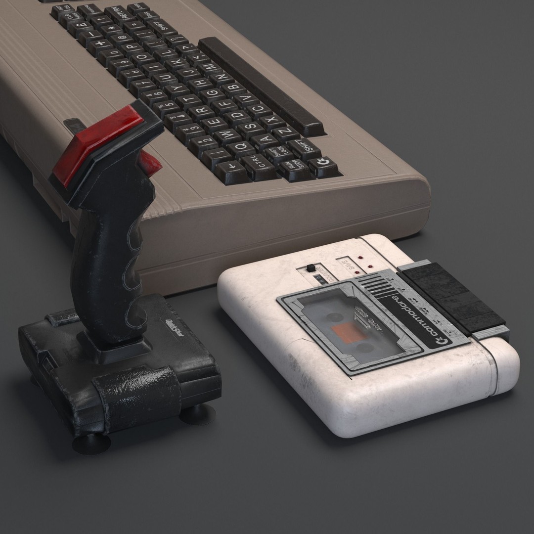 Commodore 64 3D Model – Low Poly Retro Computer Set, Game Ready - View 8