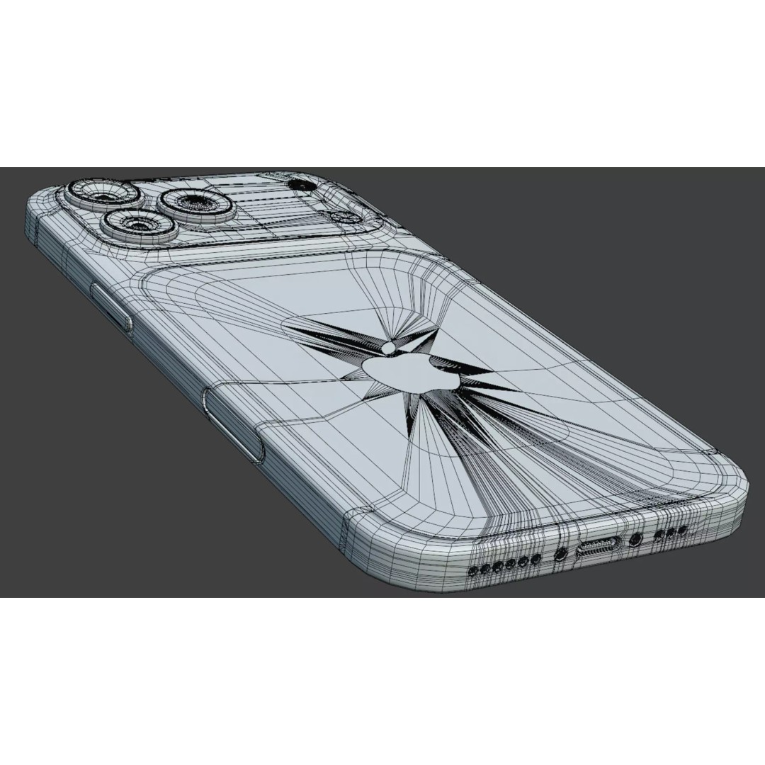 iPhone 17 Pro Max 3D Model – Low Poly Detailed Design, Blender, FBX - View 21