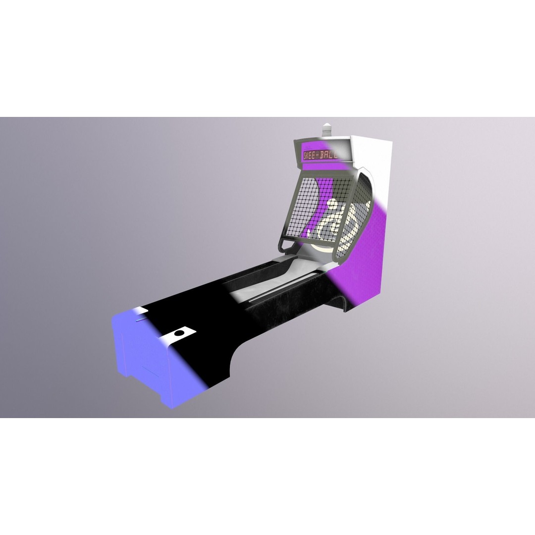 Skee-Ball Arcade Machine 3D Model – Low Poly Game Asset, FBX