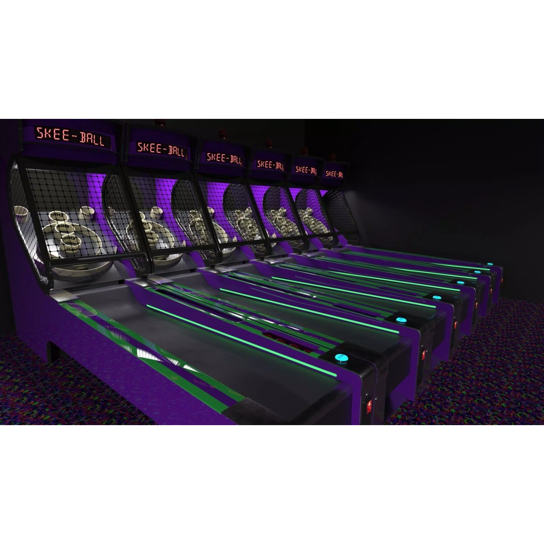 Skee-Ball Arcade Machine 3D Model – Low Poly Game Asset, FBX - View 2