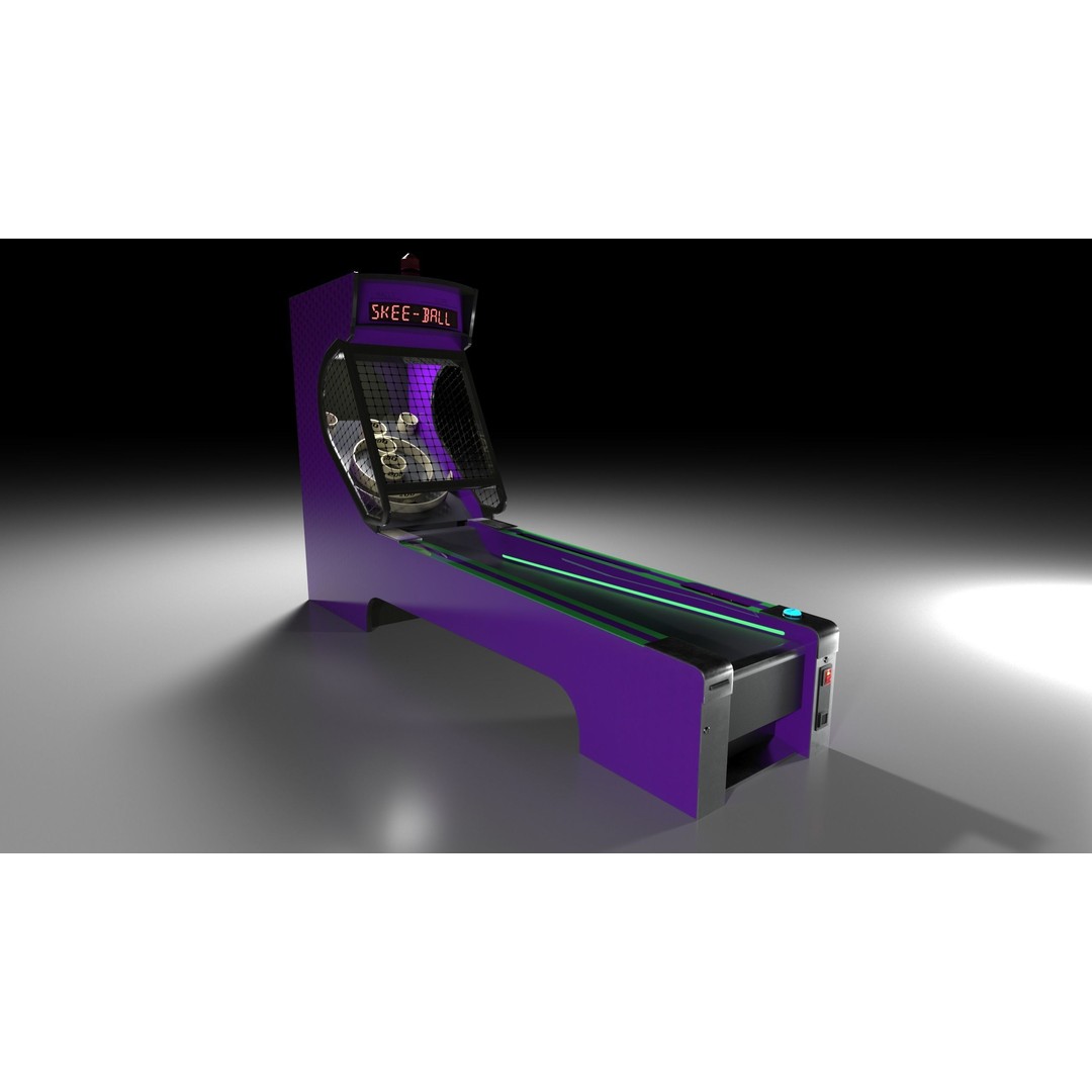Skee-Ball Arcade Machine 3D Model – Low Poly Game Asset, FBX - View 3