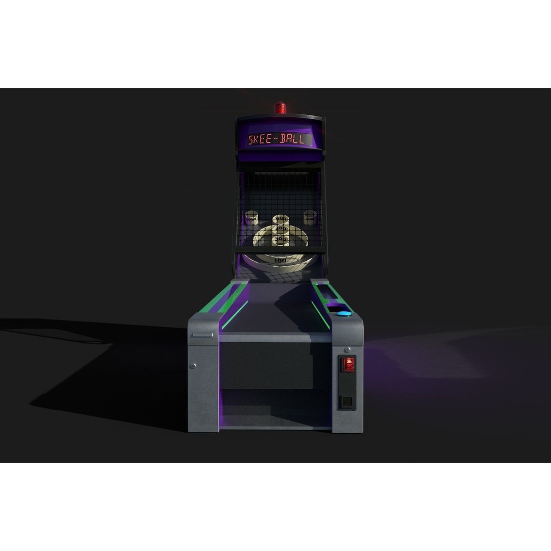 Skee-Ball Arcade Machine 3D Model – Low Poly Game Asset, FBX - View 4