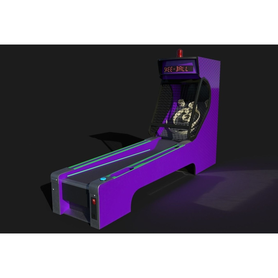 Skee-Ball Arcade Machine 3D Model – Low Poly Game Asset, FBX - View 5
