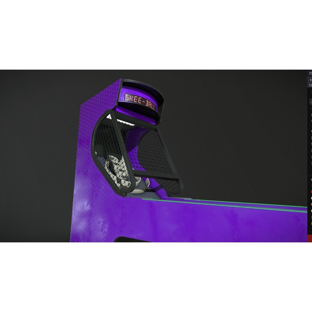Skee-Ball Arcade Machine 3D Model – Low Poly Game Asset, FBX - View 7