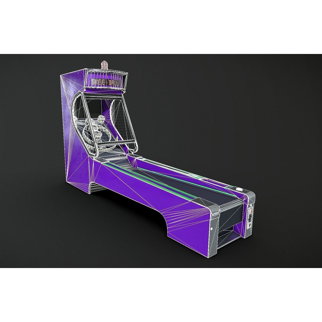 Skee-Ball Arcade Machine 3D Model – Low Poly Game Asset, FBX - View 9