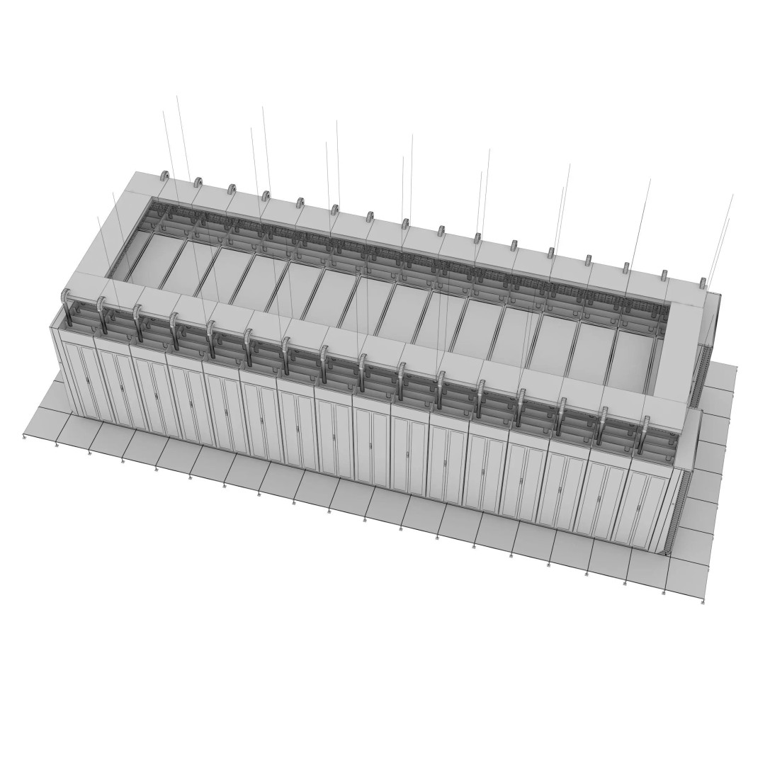 Server 3D Model – High Poly Rack-Mounted Cooling System, FBX, OBJ - View 10