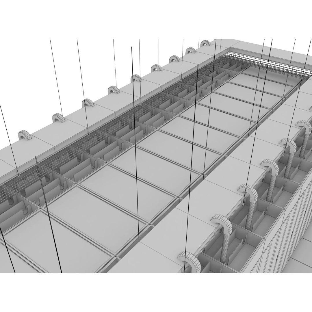 Server 3D Model – High Poly Rack-Mounted Cooling System, FBX, OBJ - View 9