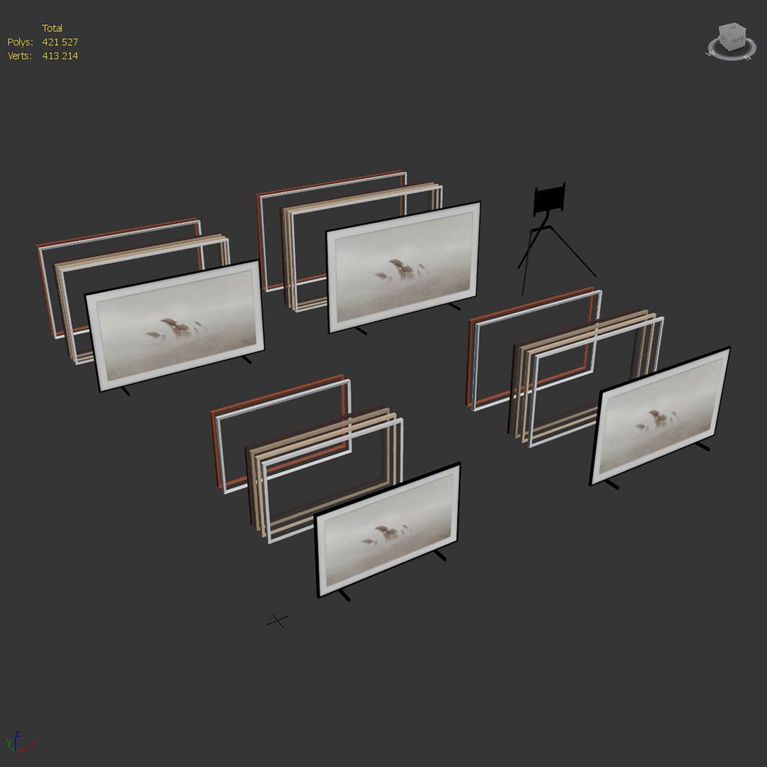 Samsung The Frame QLED 4K HDR Smart TV 3D Model – High Poly, PBR Textured