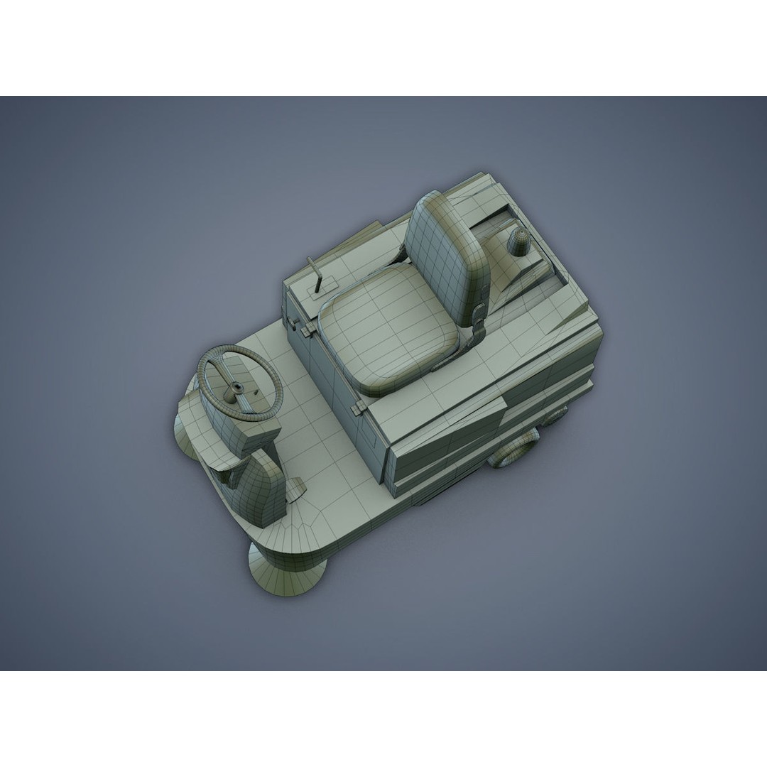 Electric Sweeping Car 3D Model – Low Poly Game Asset, FBX, PBR - View 14