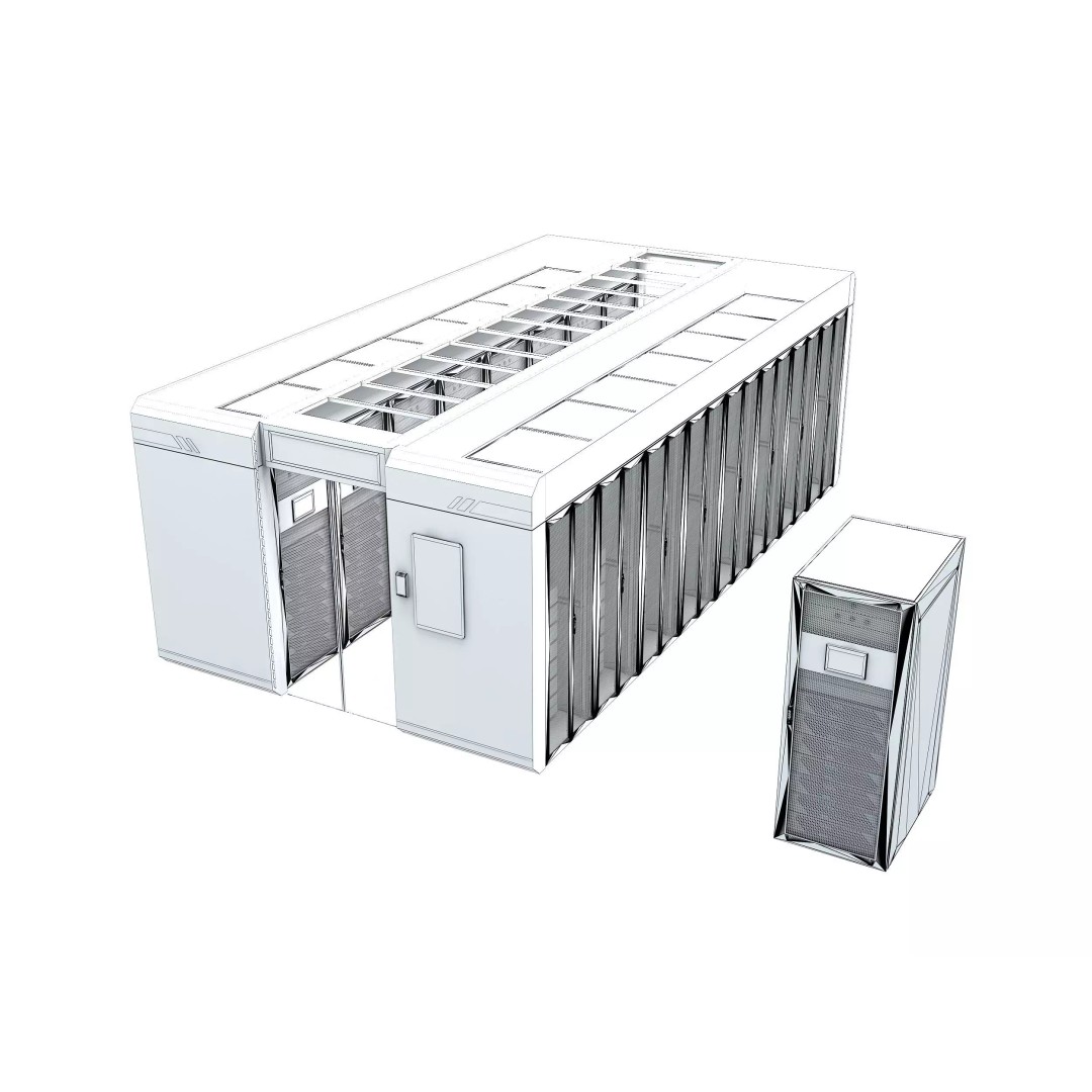 Server 3D Model – High Poly Rack-Mounted Cooling System, FBX & OBJ - View 10