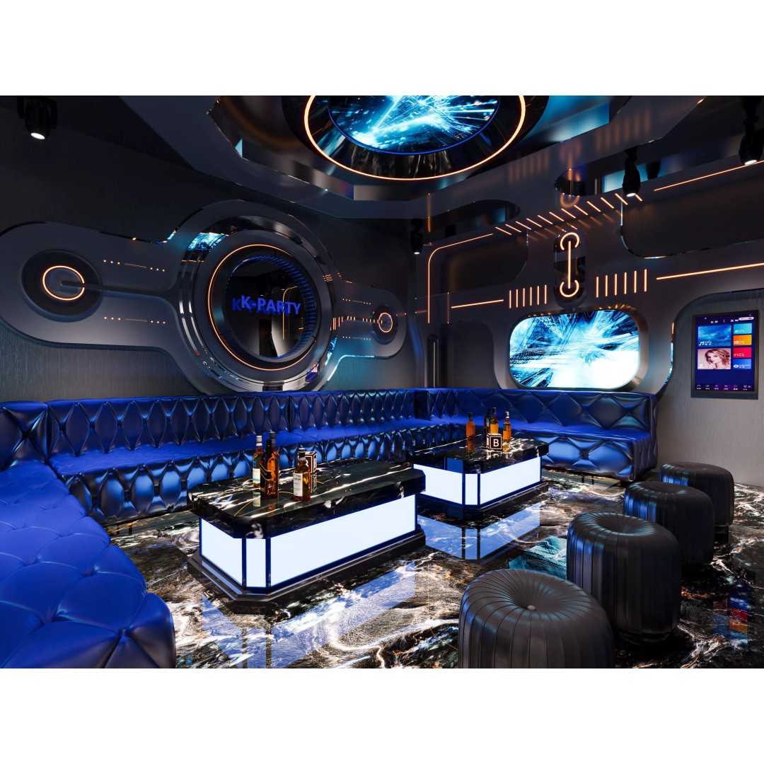 KTV Room 3D Model – Low Poly Cyberpunk Nightclub Design, FBX - View 4
