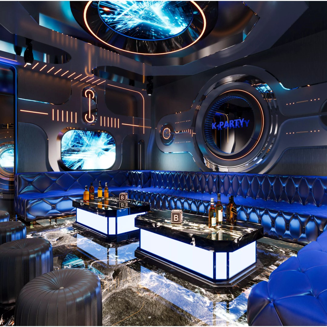 KTV Room 3D Model – Low Poly Cyberpunk Nightclub Design, FBX - View 5