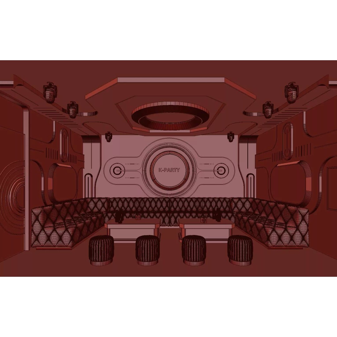 KTV Room 3D Model – Low Poly Cyberpunk Nightclub Design, FBX - View 6