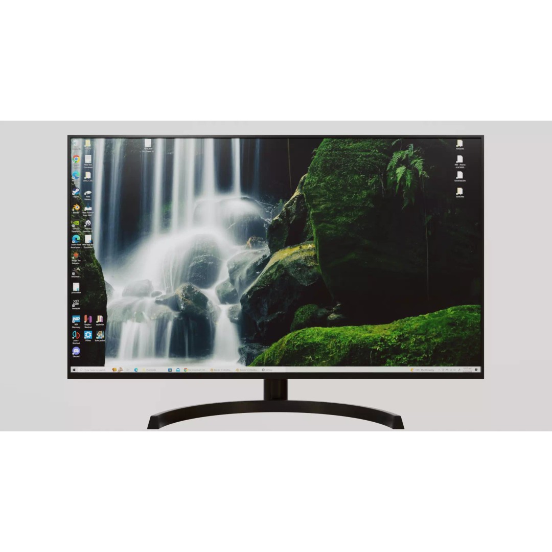 Computer Monitor 3D Model – Low Poly PBR Asset, FBX, OBJ, Blender - View 2