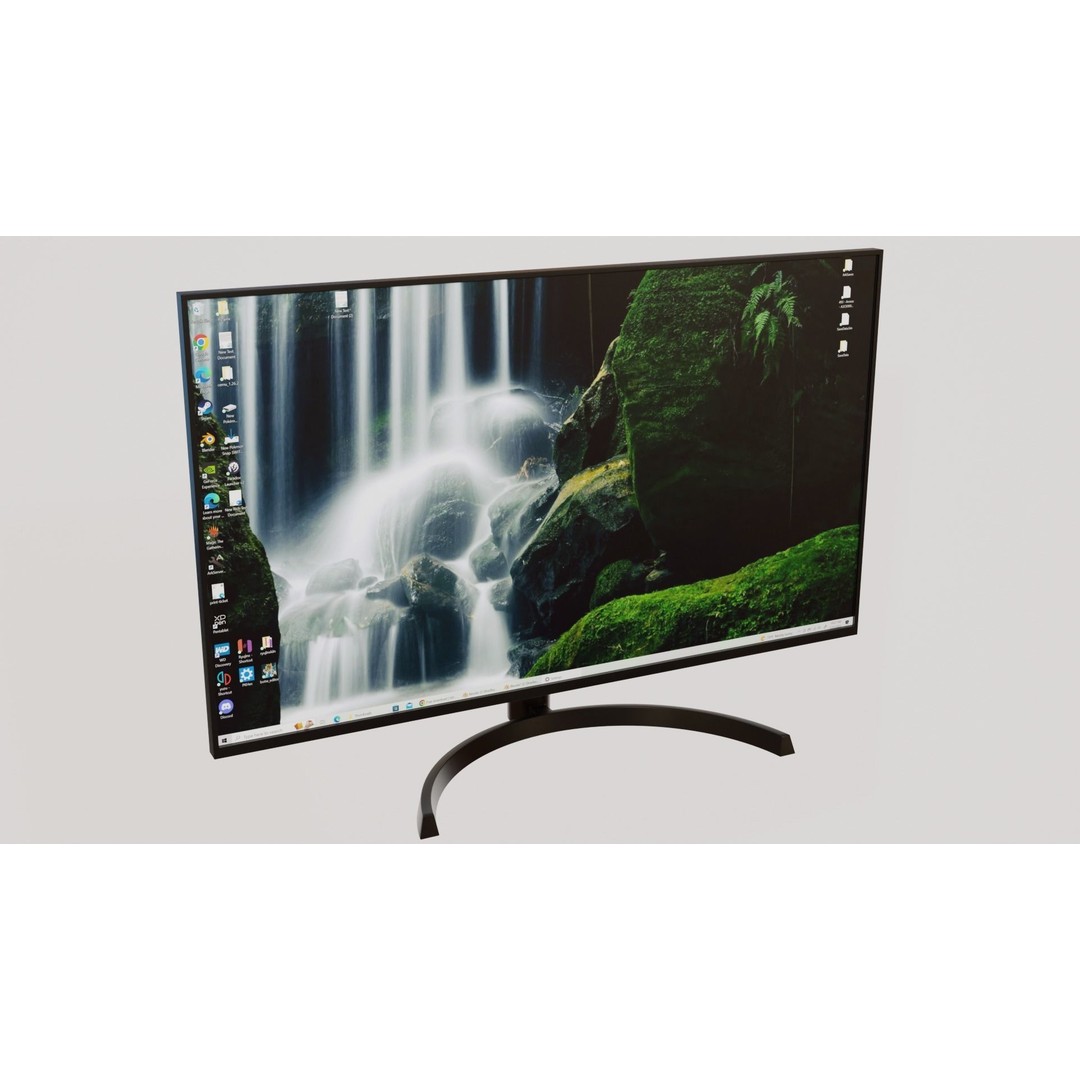 Computer Monitor 3D Model – Low Poly PBR Asset, FBX, OBJ, Blender - View 4