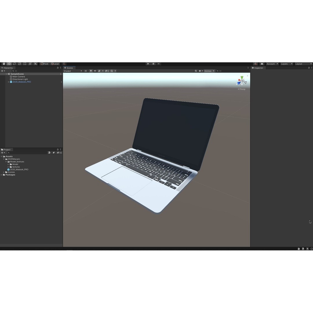 2021 MacBook Pro 3D Model – Low Poly Game Asset, FBX, PBR Textures