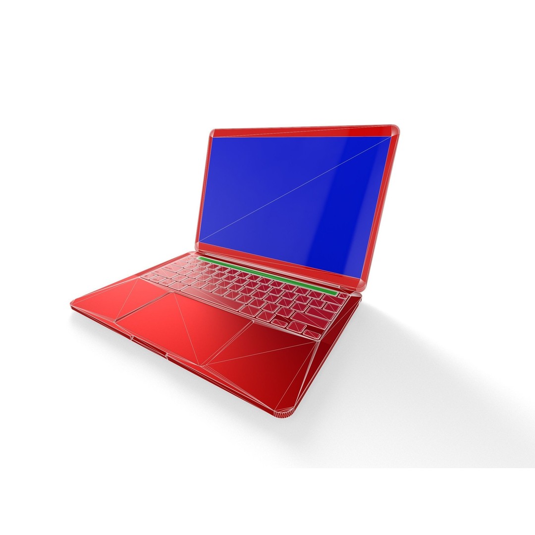 2021 MacBook Pro 3D Model – Low Poly Game Asset, FBX, PBR Textures - View 11
