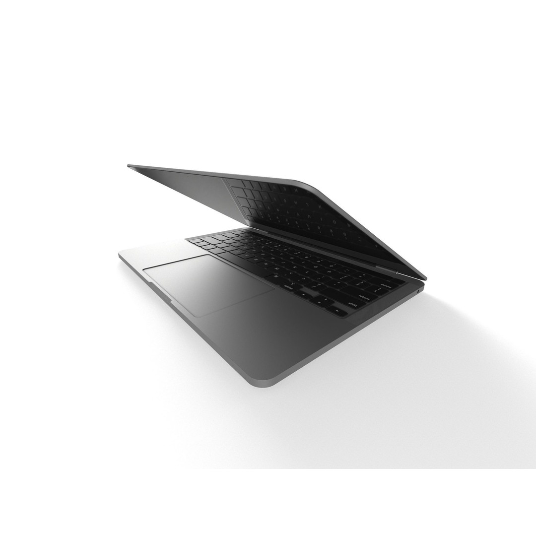 2021 MacBook Pro 3D Model – Low Poly Game Asset, FBX, PBR Textures - View 3