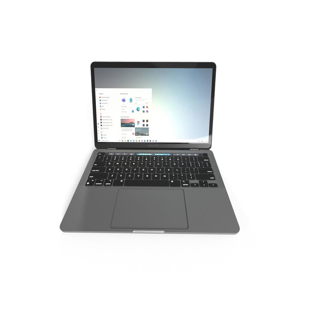 2021 MacBook Pro 3D Model – Low Poly Game Asset, FBX, PBR Textures - View 7