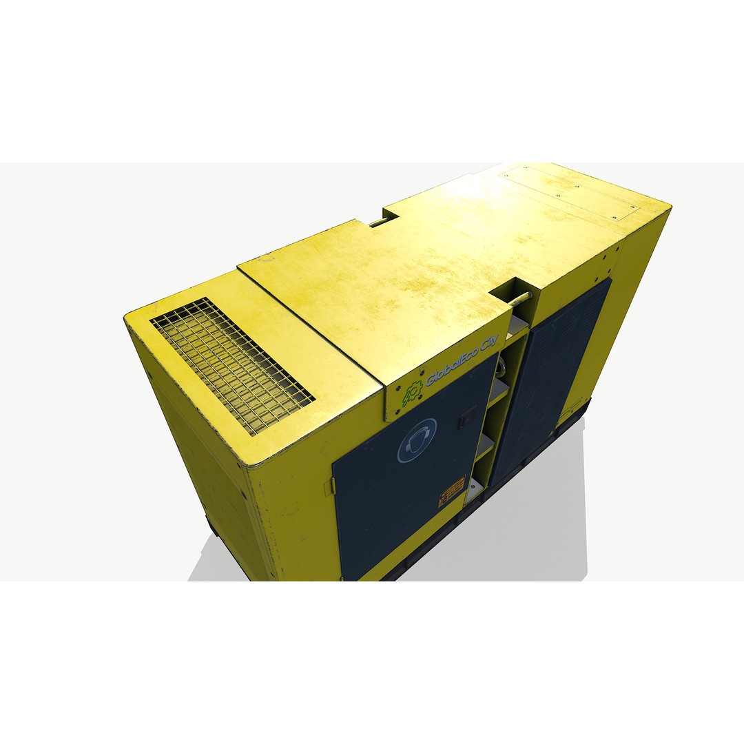Diesel Generator 3D Model – Low Poly Game Asset, FBX and OBJ Formats - View 11