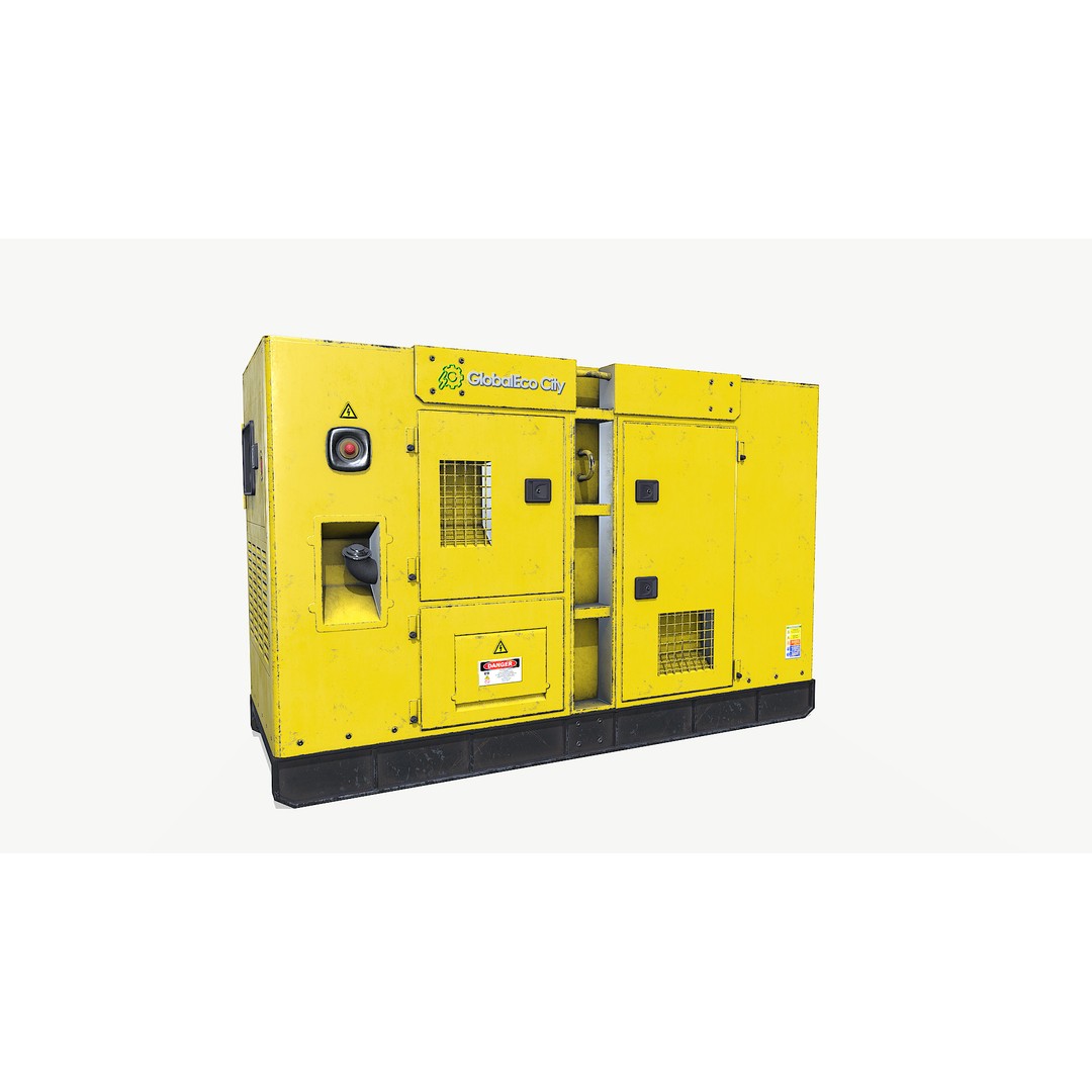 Diesel Generator 3D Model – Low Poly Game Asset, FBX and OBJ Formats - View 3